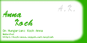 anna koch business card